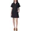 Habitual Stretch Denim Shirtdress In Vintage Black