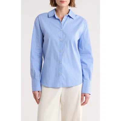 Habitual Stripe Poplin Button-up Shirt In Black