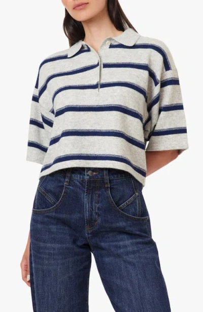 Habitual Stripe Rugby Polo Sweater In Gray