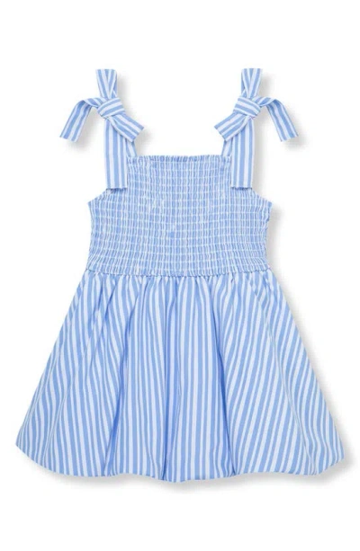 Habitual Babies' Stripe Smocked Bubble Sundress In Blue