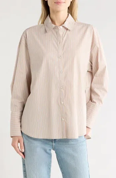 Habitual Striped Poplin Shirt In Hummus Stripe