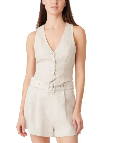 Habitual Tailored V-neck Vest In Oatmeal In Beige