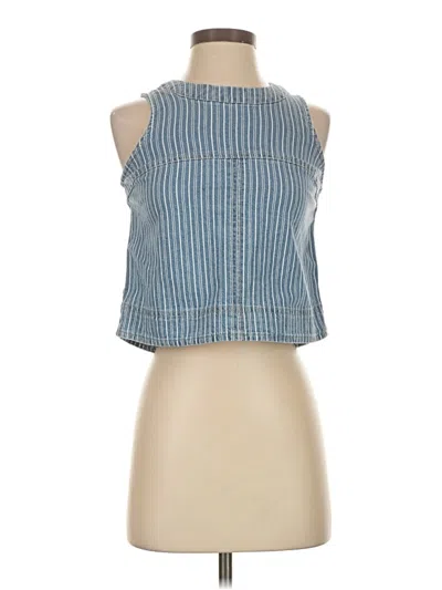 Pre-owned Habitual Tank Top Blue Halter Neckline Tops