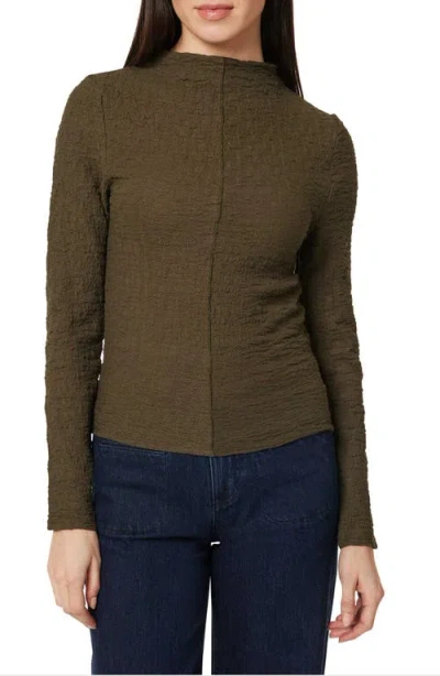 Habitual Texture Mock Neck Top In Green