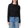 Habitual Textured Crewneck Cotton Sweater In Black
