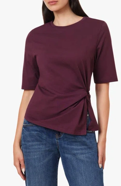Habitual The Jaydn Side Twist Top In Burgundy