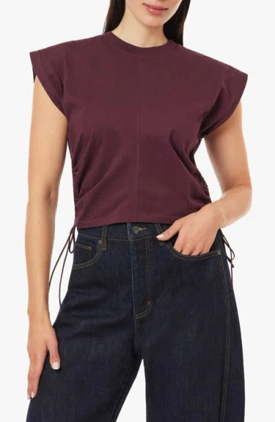 Habitual The Luna Cinched Cotton Top In Burgundy