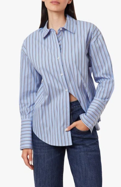 Habitual Tie Back Poplin Shirt In Blue