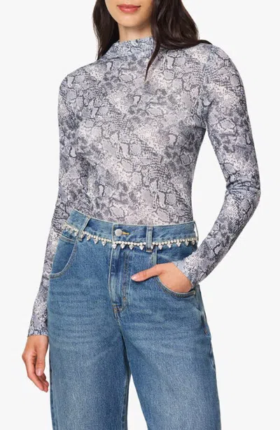 Habitual Turtleneck Cotton Blend Top In Gray