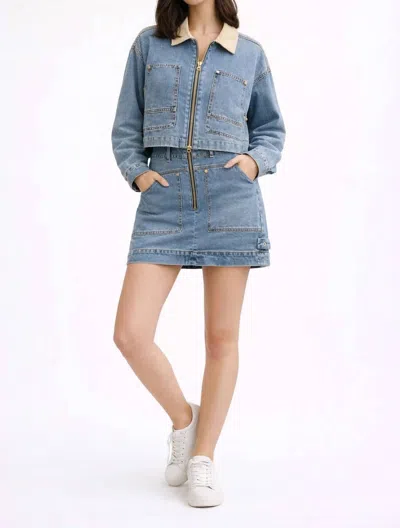 Habitual Utility Mini Skirt In Cove In Blue