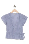 Habitual V-neck Flutter Sleeve Top
