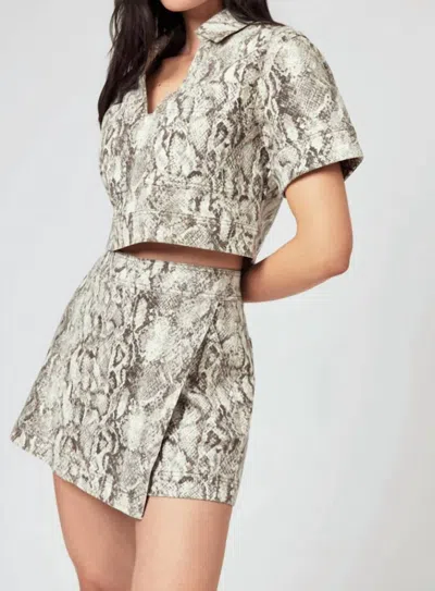 Habitual Women's Popover Top In Snakeskin In Gray