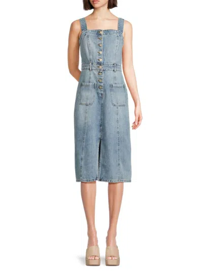 Habitual Women's Washed Midi Denim Dress In Sky | ModeSens