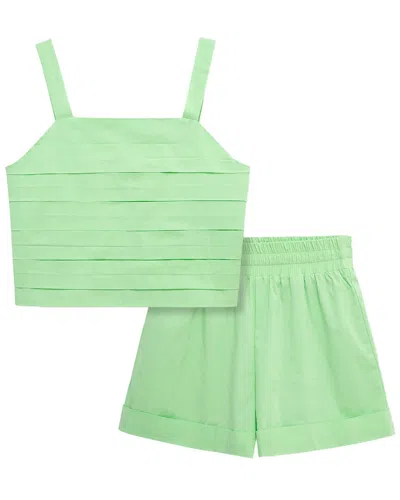 Habitual Kids' Woven Short Set In Green