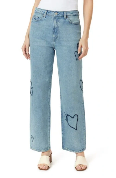 Habitual Wythe Hearted High Waist Relaxed Straight Leg Jeans In Blue
