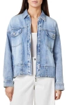 Habitual Zip Oversize Denim Trucker Jacket In Pacific