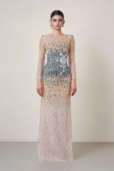 Hacchic Crystal 3d Floral Gown