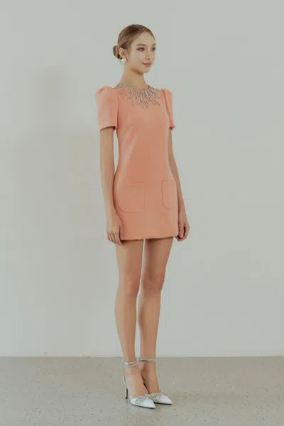 Hacchic Short Sleeved Mini Dress In Pink
