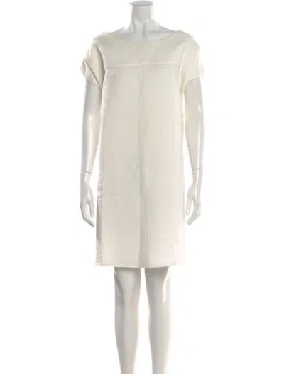 Pre-owned Hache Bateau Neckline Mini Dress In White