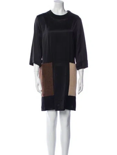 Pre-owned Hache Colorblock Pattern Mini Dress In Blue