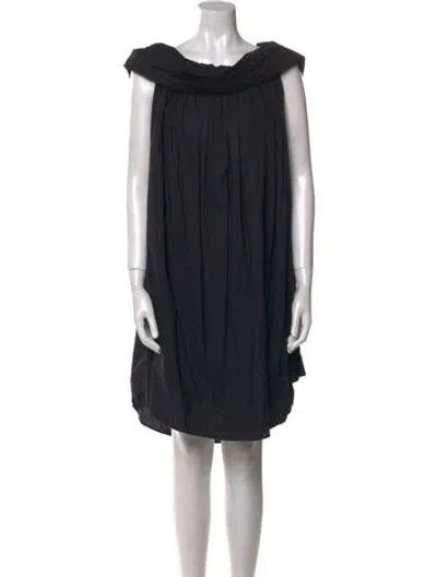 Pre-owned Hache Cowl Neck Midi Length Dress In Black