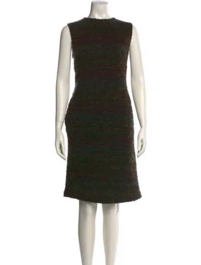 Pre-owned Hache Crew Neck Knee-length Dress In Green