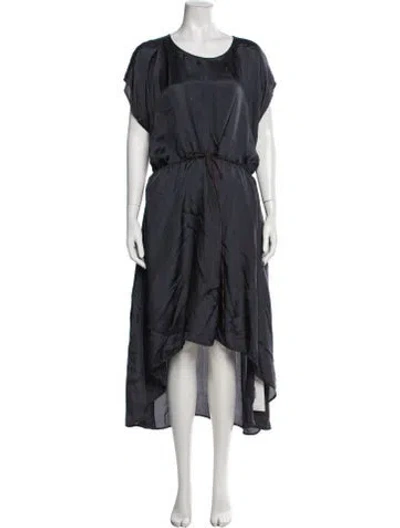 Pre-owned Hache Crew Neck Long Dress In Blue
