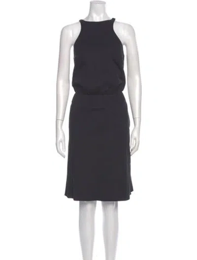 Pre-owned Hache Crew Neck Midi Length Dress In Gray