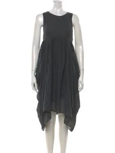 Pre-owned Hache Crew Neck Midi Length Dress In Grey