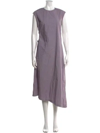 Pre-owned Hache Crew Neck Midi Length Dress In Purple