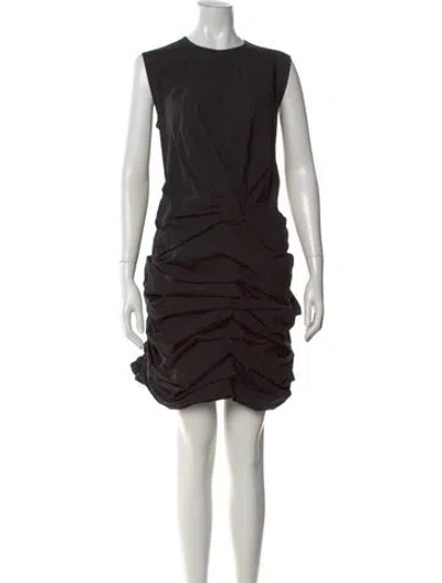 Pre-owned Hache Crew Neck Mini Dress In Black