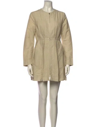 Pre-owned Hache Crew Neck Mini Dress In Neutral