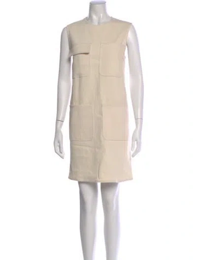Pre-owned Hache Crew Neck Mini Dress In Neutral