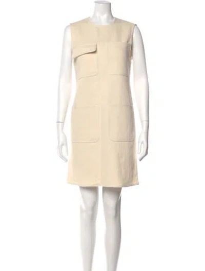 Pre-owned Hache Crew Neck Mini Dress W/ Tags In Neutral