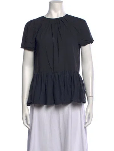 Pre-owned Hache Crew Neck Short Sleeve Top In Grey