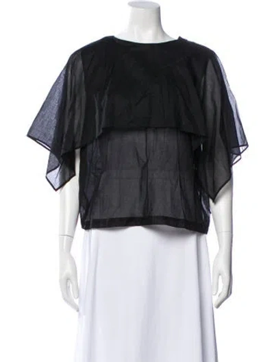 Pre-owned Hache Crew Neck Short Sleeve Top W/ Tags In Black