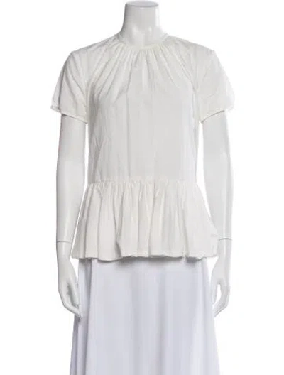 Pre-owned Hache Crew Neck Short Sleeve Top In White