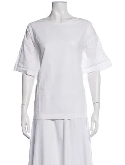 Pre-owned Hache Crew Neck Short Sleeve T-shirt In White