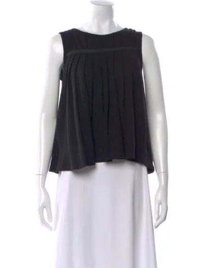 Pre-owned Hache Crew Neck Sleeveless Top In Black