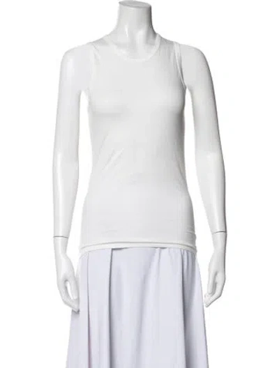 Pre-owned Hache Crew Neck Sleeveless Top In White