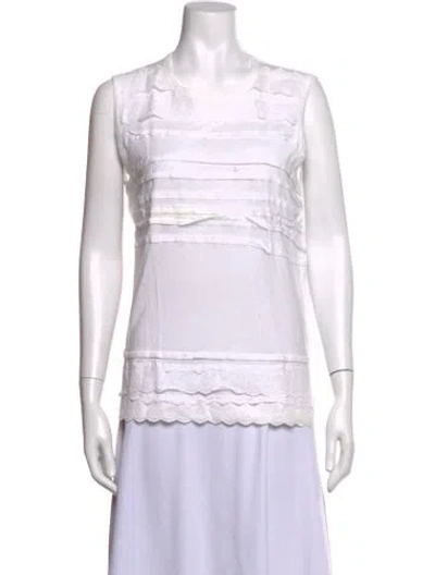 Pre-owned Hache Crew Neck Sleeveless Top In White