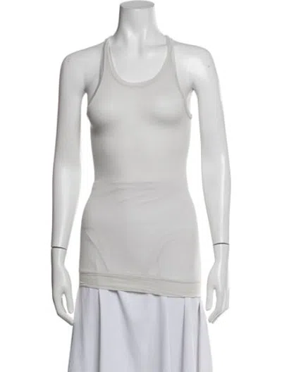 Pre-owned Hache Crew Neck Sleeveless Top In White