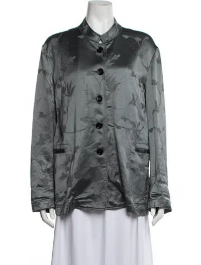 Pre-owned Hache Floral Print Jacket In Grey