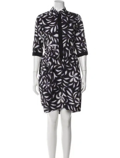 Pre-owned Hache Floral Print Knee-length Dress In Blue