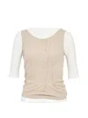 Hache Folded Layered T-shirt In Pink