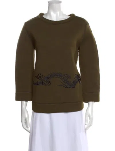 Pre-owned Hache Graphic Print Crew Neck Sweatshirt In Green