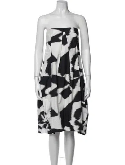 Pre-owned Hache Graphic Print Knee-length Dress In White