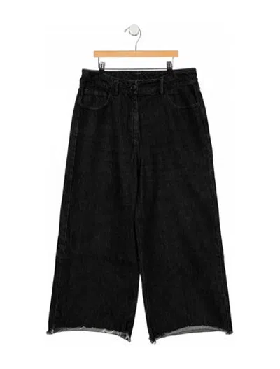 Pre-owned Hache High-rise Wide Leg Jeans In Black