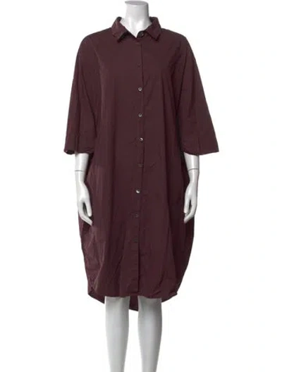 Pre-owned Hache Knee-length Dress In Burgundy