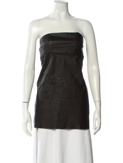 Pre-owned Hache Lambskin Strapless Top In Brown